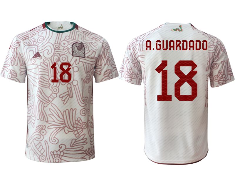 Men 2022 World Cup National Team Mexico away aaa version white #18 Soccer Jerseys->mexico jersey->Soccer Country Jersey